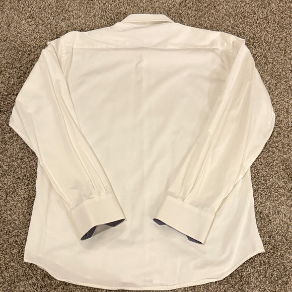 Men's White Long Sleeve Button Up Dress Shirt Size Large - Picture 6 of 6